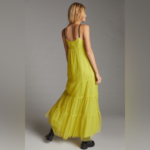 Anthropologie Maeve Tulle Tiered Maxi sz L - Picture 2 of 12
